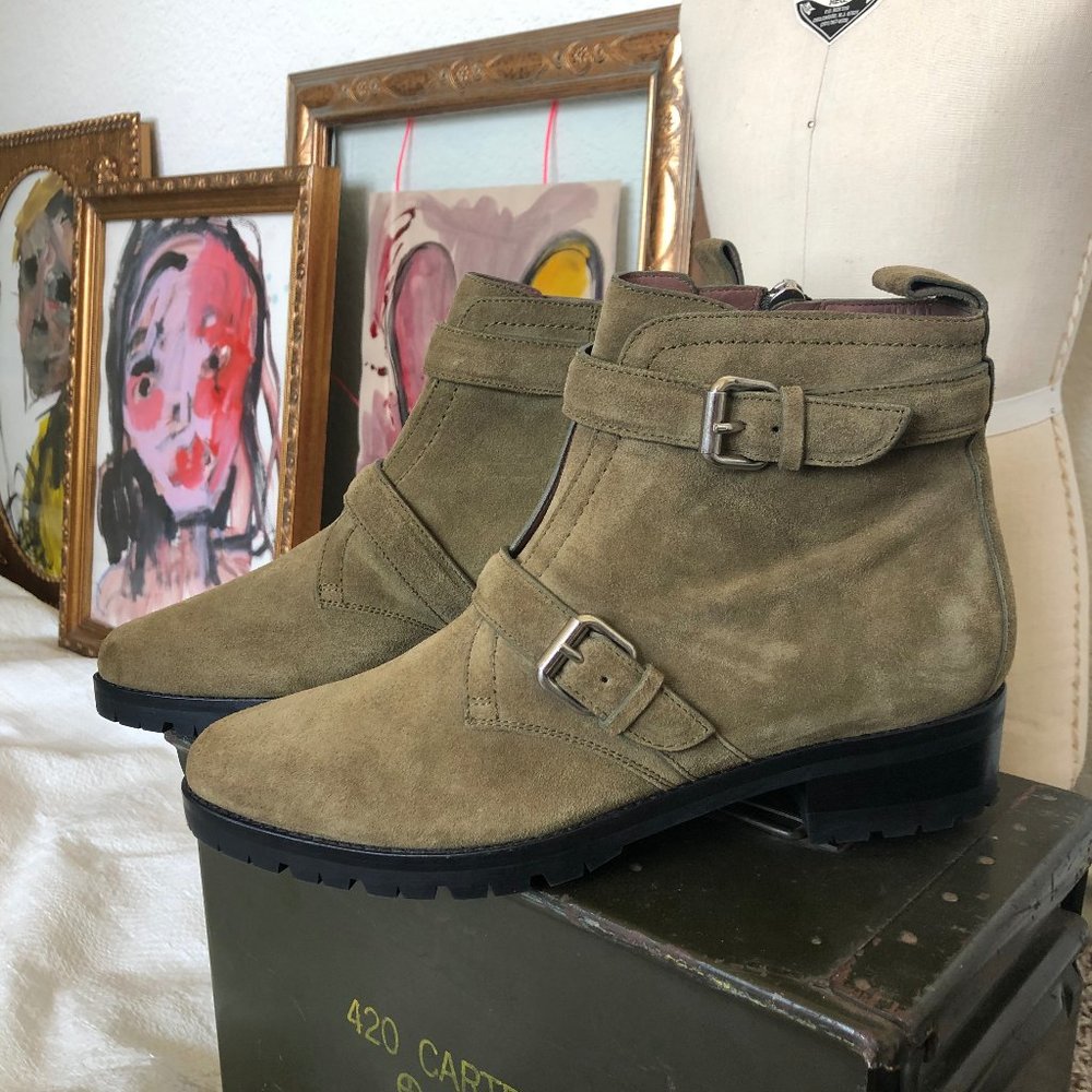 Tabitha Simmons Moto Windle Suede Bootie Buckle